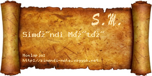 Simándi Máté névjegykártya